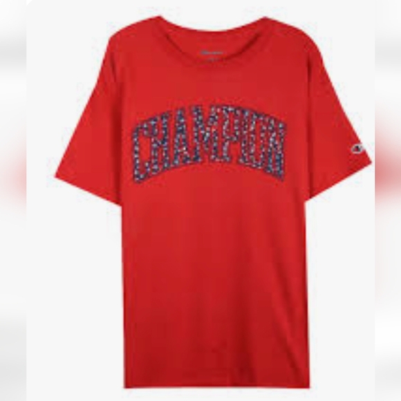 Champion red Crew Neck Short Sleeve star Graphic T-Shirt unisex S - Picture 1 of 14